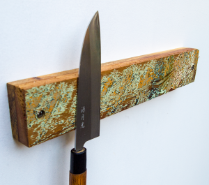 Magnetic Kitchen Knife Rack, 16″ in length,  handmade for your Eco-friendly kitchen decor