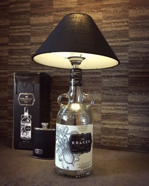 Kraken rum bottle lamp