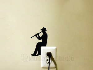 man playing clarinet sticker