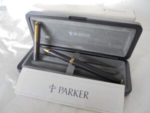 PARKER 95 fountain pen in black color and gold In gift box with garantee Original Collector desk pen Anniversary gift Birthday for him her