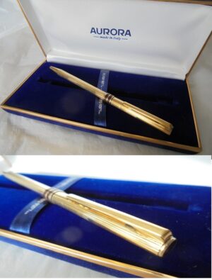 AURORA Marco Polo ball pen in Vermeil STERLING SILVER 925 and gold plated In gift box