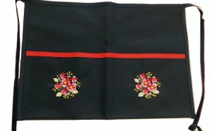 Heavy Duty Navy Apron with Embroidered Pockets