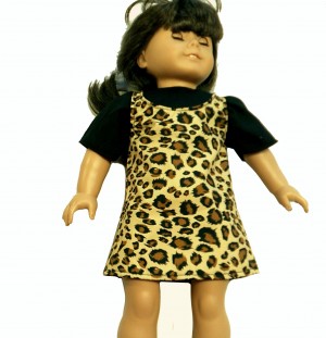 18 inch Doll Jumper in Cheetah Print with Blouse