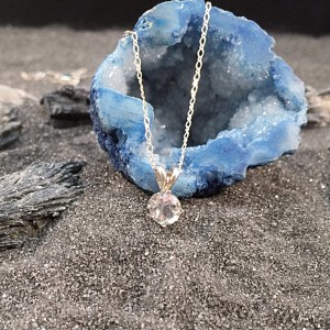 White Topaz Pendant Necklace 925 Sterling Silver