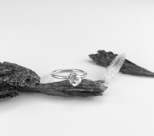 White Topaz Solitaire Ring 925 Sterling Silver