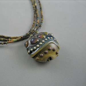 Lampwork Pendant on Multi-Strand Chain