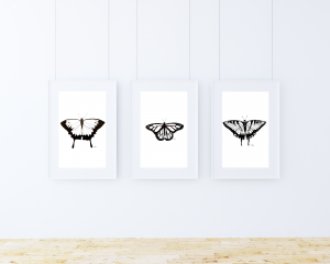 Butterfly Silhouette Print Set