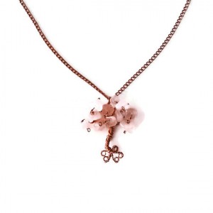 Rose Quartz Floating Tree of Life Necklace