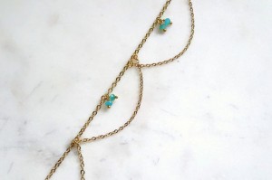 dangle choker, drape choker, choker necklace, blue gemstone, gold choker necklace, minimal necklace, dainty necklace, gift for her