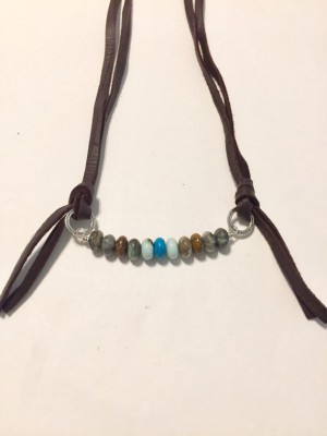 Leather and Turquoise Necklace