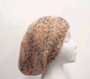 Handmade slouchy beanie hat multicolor large size