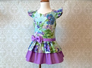 Toddlers or Girls Lavender Floral Easter Dress