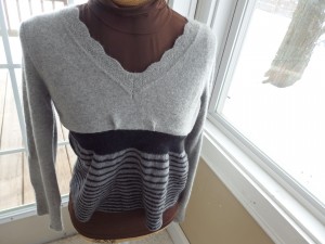 Cashmere top, Upcycled top, Refashioned top, Sweater top, Wool Top,