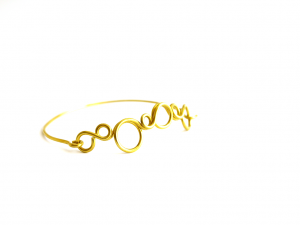 Brass Bubbles Bracelet, Circles golden bracelet cuff