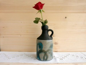 Vintage ceramic vase, Scandinavian pottery jug, bottle vase,Danish Design Mid century vase