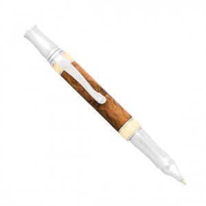 Coolibah Burl Nouveau Sceptre Pen with Chrome and 24k Gold