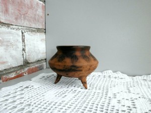Visby ceramic vase, Agge Ahlin Keramik planter, Scandinavian art pottery