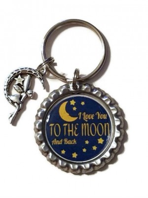 I Love You To The Moon & Back Keychain With Fairy Moon Charm