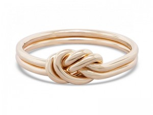 SOLID GOLD NAUTICAL LOVE KNOT ENGAGEMENT RING, THICK GAUGE