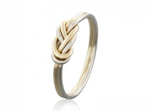 SOLID GOLD CLIMBING KNOT RING, TIED AND DRESSED DOUBLE FIGURE 8 KNOT