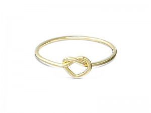 SOLID GOLD HEART KNOT PROMISE RING