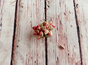 Colorful Red Yellow Green Lily Flower Pin, Scarf Pin, Hat Pin, Lapel Pin Men, Wedding Boutonniere, Kanzashi Flower, Gift for Her/ Him