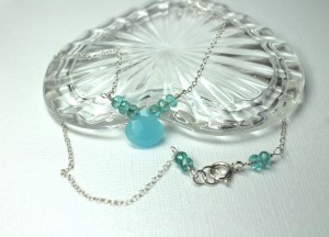 Chalcedony and Apatite Gemstone Necklace