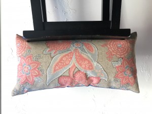 Coral and Blue Floral Pillow, 12×24 Annie Selke Pillow, Lumbar Pillow, Spring Pillow