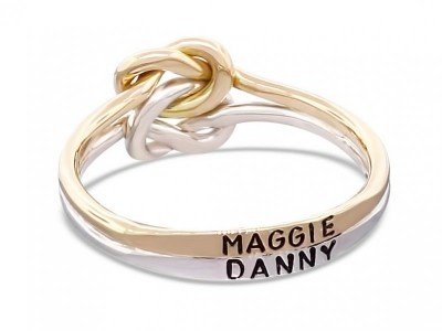 personalized-double-love-knot-engagement-ring-14k-solid-gold-and-silver-ring