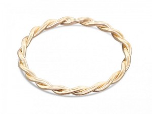 14k solid gold twisted stacking ring, yellow, rose or white gold