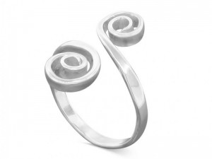 Sterling silver swirl spiral ring