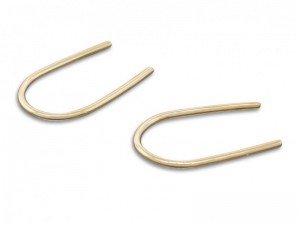 Solid gold minimalist horseshoe hoop earrings