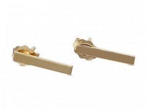Solid gold stick earrings, modern minimalist elegant stud earrings