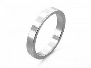 Sterling silver wedding band, 3mm shiny ring
