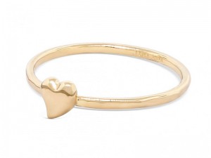 Valentine’s Day special, 14k yellow or rose gold heart ring with 2 sterling silver stacking ri