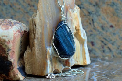 Blue Tiger eye pendant