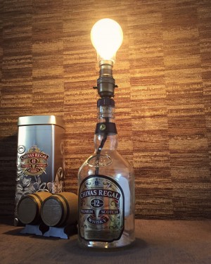 Chivas Regal Whisky Bottle Lamp With Edison Bulb