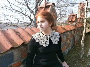 Crochet detachable COLLAR, ecru lace collar, Peter Pan collar, wedding collar, handmade neck jewelry