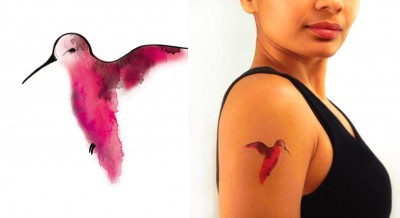 Temporary-Tattoo-Watercolor-Hummingbird-Model