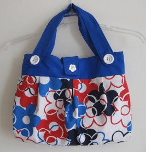 Bright Blue Floral Handbag/Purse