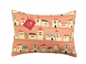 Children Pillow | Kids Pillow | Nursery Decor | Cityscape Pillow | Houses Pillow | Pillow Cover & Insert 12×16 inch | Kokka fabric