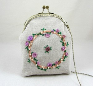 Hand embroidered purse
