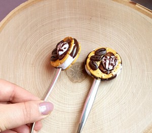 Coffee Biscuit Spoon Polymer Clay