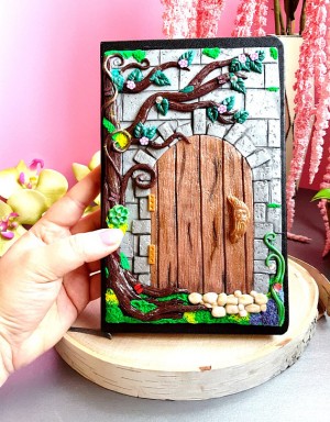 Polymer Clay Enchanted Door Journal Notebook
