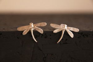 Dragonfly earrings-Insect earrings-Animal jewelry-Sterling silver stud earrings-