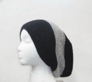 Slouch hat black and light gray