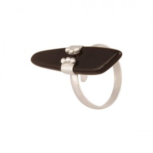 Silver Black Agate Ring