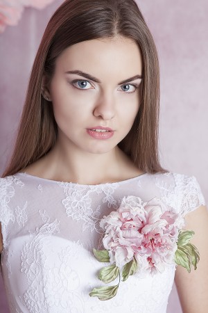 Bridal hair clip Flower headpiece Rose Silk Flower Brooch Wedding Brooch Pin silk rose Bohemian wedding accessories
