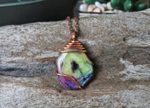 Rainbow Geode Necklace