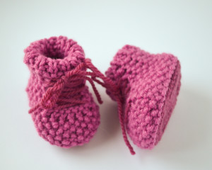 Hand knitted baby booties, pink baby slippers. Baby announcement gift idea